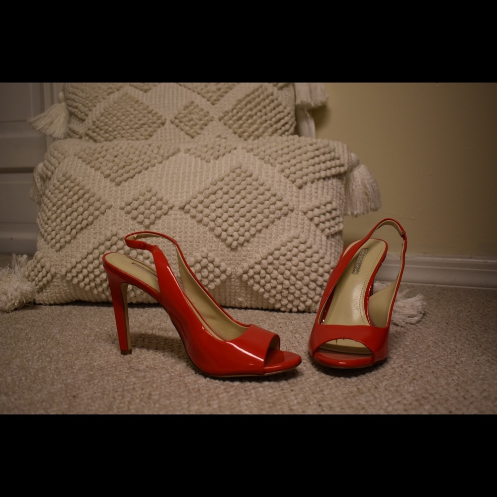 BCBG Red Leather Heels - Worn ONCE